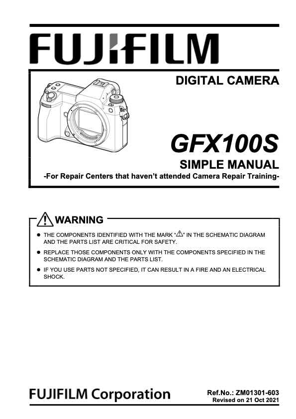 Fujifilm GFX 100S technical manual preview