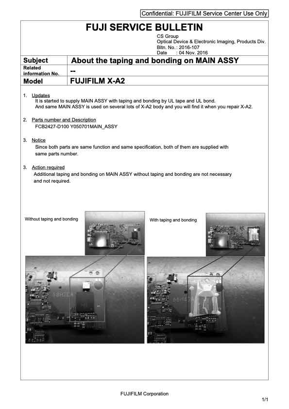 Fujifilm X-A2 technical manual preview
