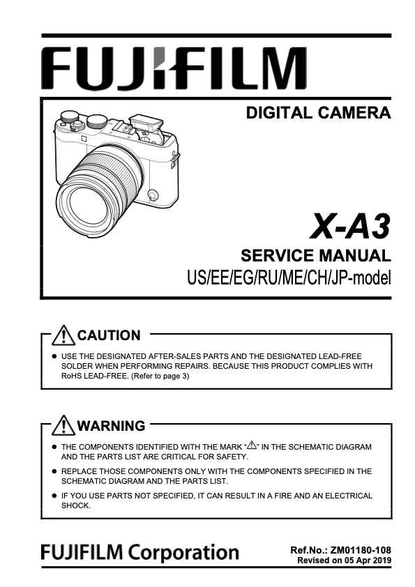 Fujifilm X-A3 technical manual preview