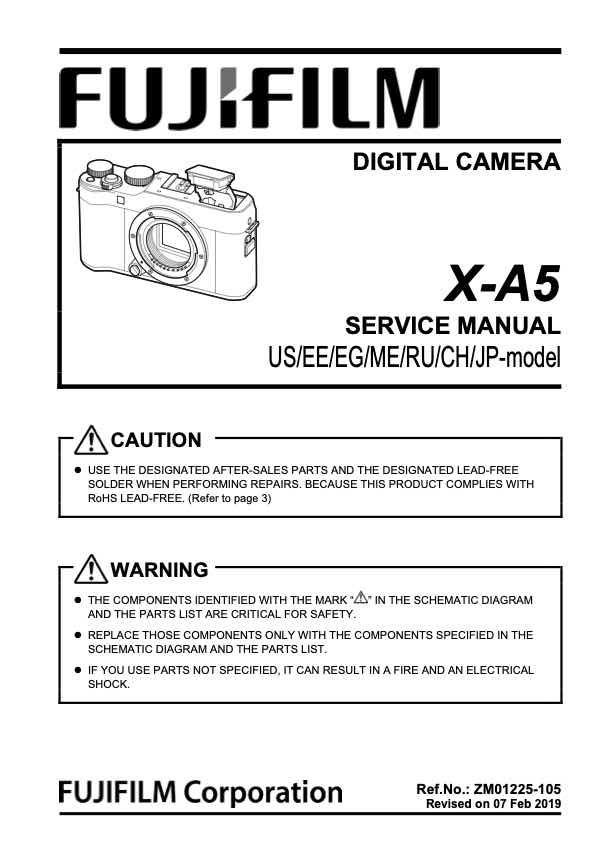 Fujifilm X-A5 technical manual preview