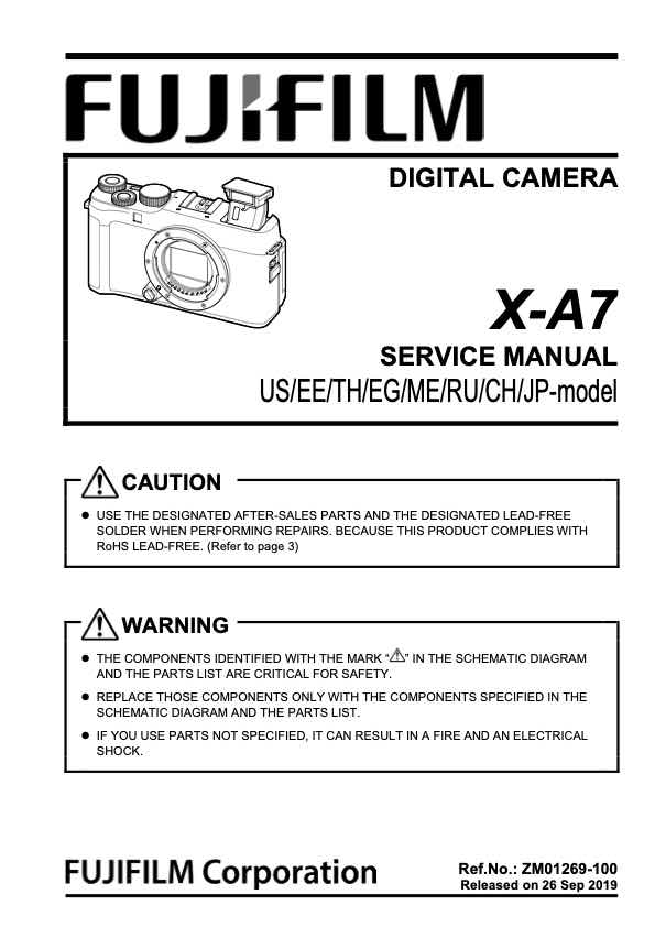 Fujifilm X-A7 technical manual preview
