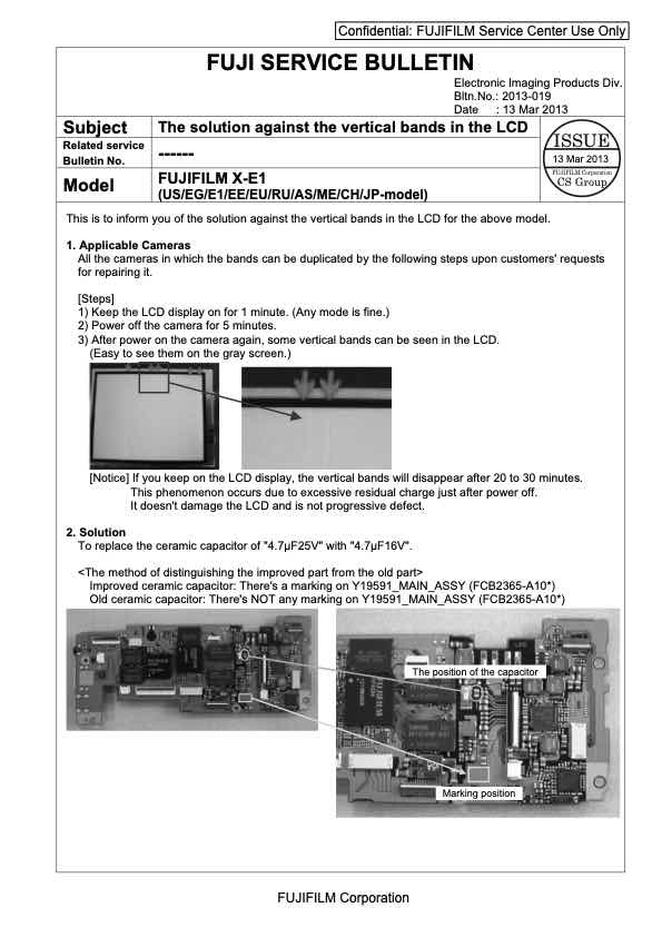 Fujifilm X-E1 technical manual preview
