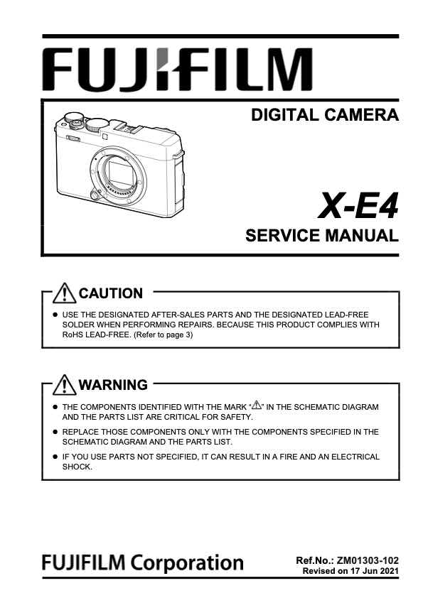 Fujifilm X-E4 technical manual preview