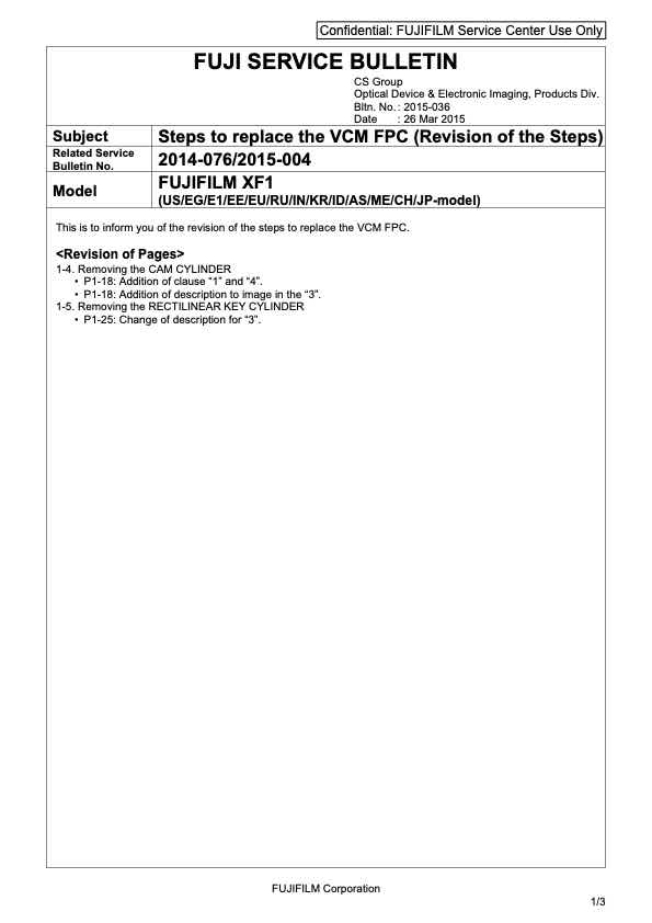 Fujifilm X-F1 technical manual preview