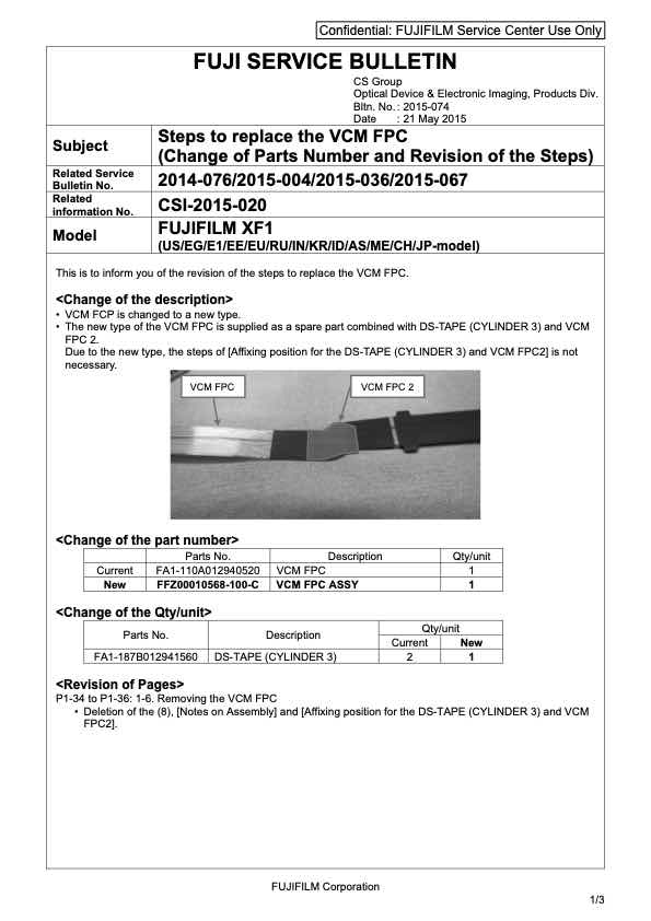 Fujifilm X-F1 technical manual preview
