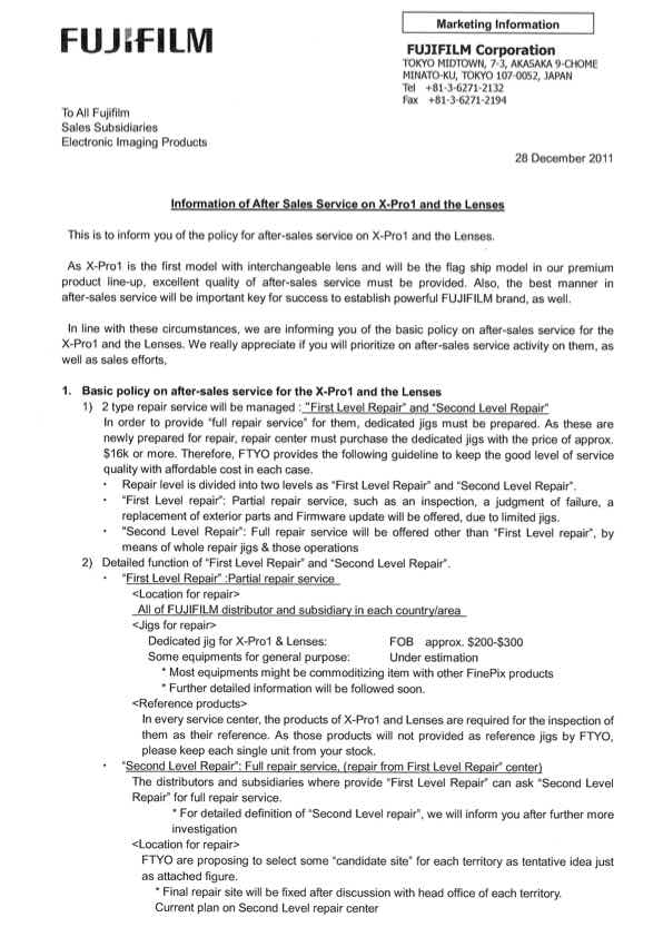 Fujifilm X-Pro1 technical manual preview