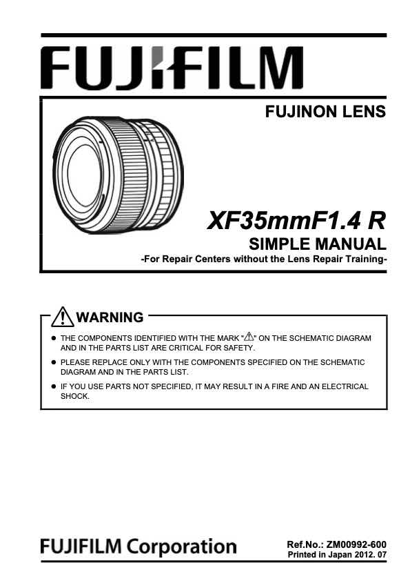 Fujifilm X-Pro1 technical manual preview