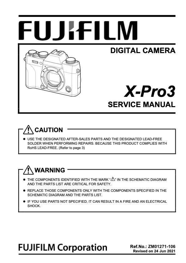 Fujifilm X-Pro3 technical manual preview