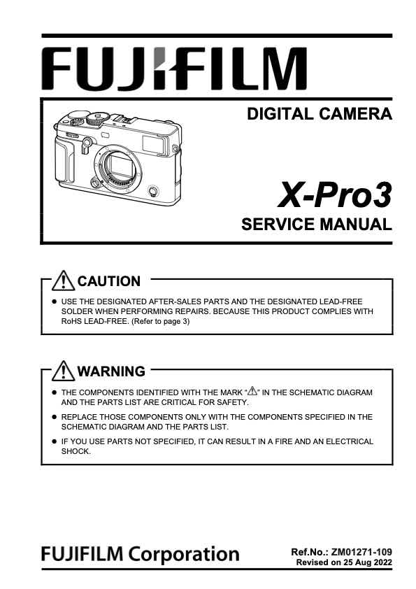 Fujifilm X-Pro3 technical manual preview