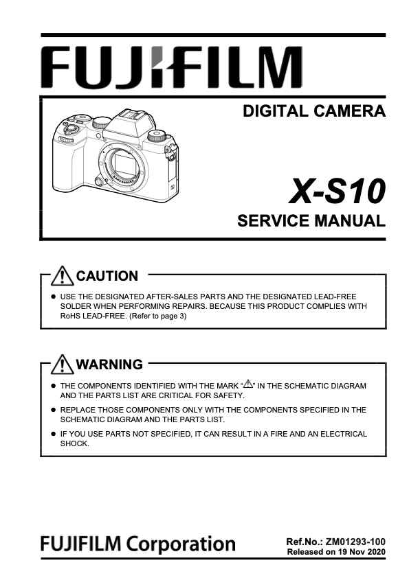 Fujifilm X-S10 technical manual preview