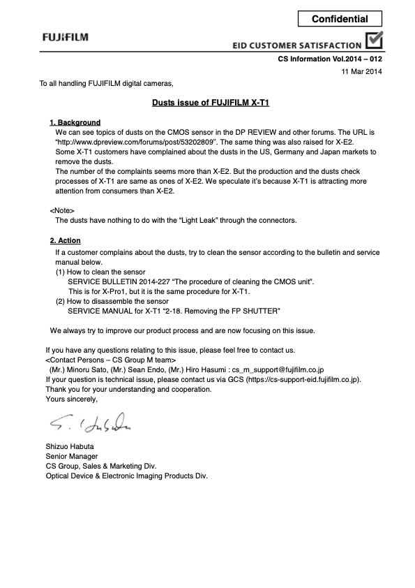 Fujifilm X-T1 technical manual preview