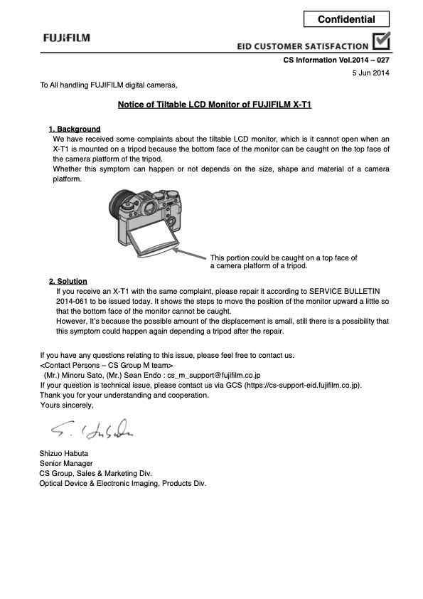 Fujifilm X-T1 technical manual preview