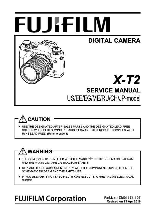 Fujifilm X-T2 technical manual preview