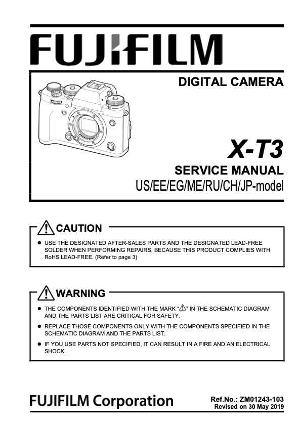 Fujifilm X-T3 technical manual preview