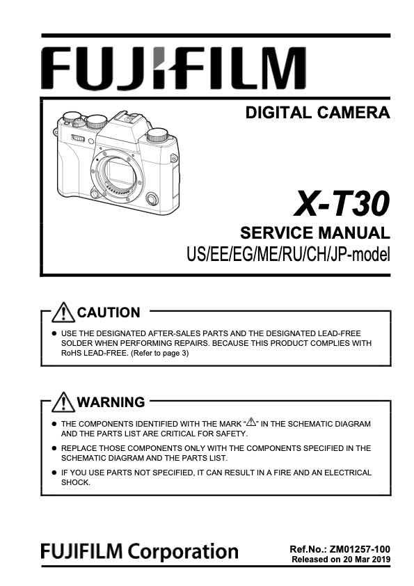 Fujifilm X-T30 technical manual preview