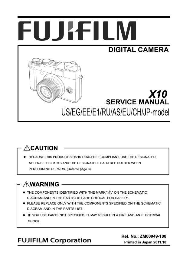 Fujifilm X10 technical manual preview