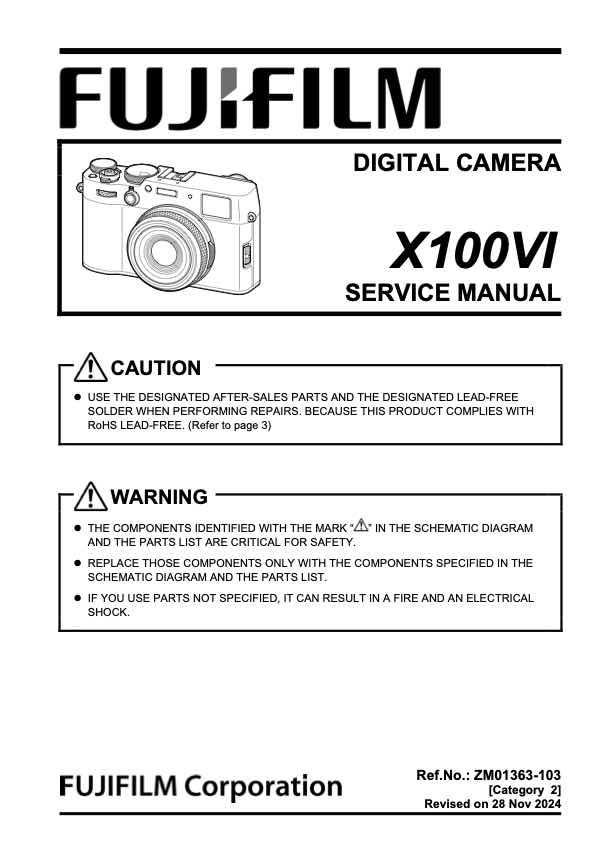 Fujifilm X100VI technical manual preview
