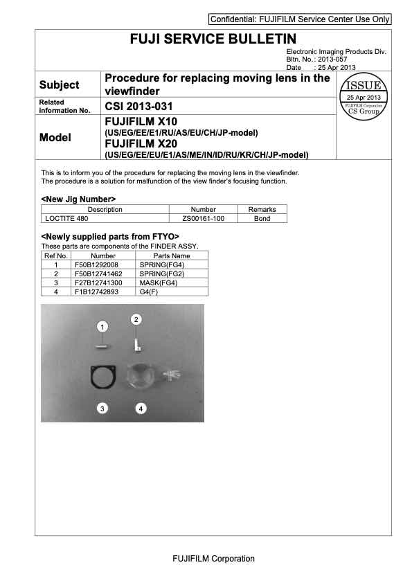 Fujifilm X20 technical manual preview