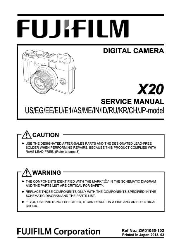 Fujifilm X20 technical manual preview