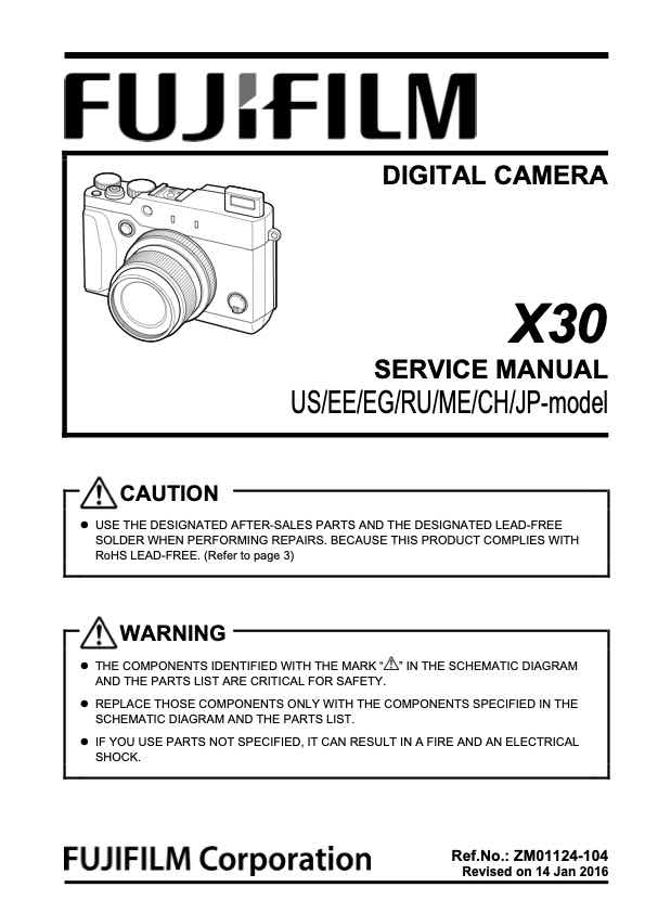 Fujifilm X30 technical manual preview