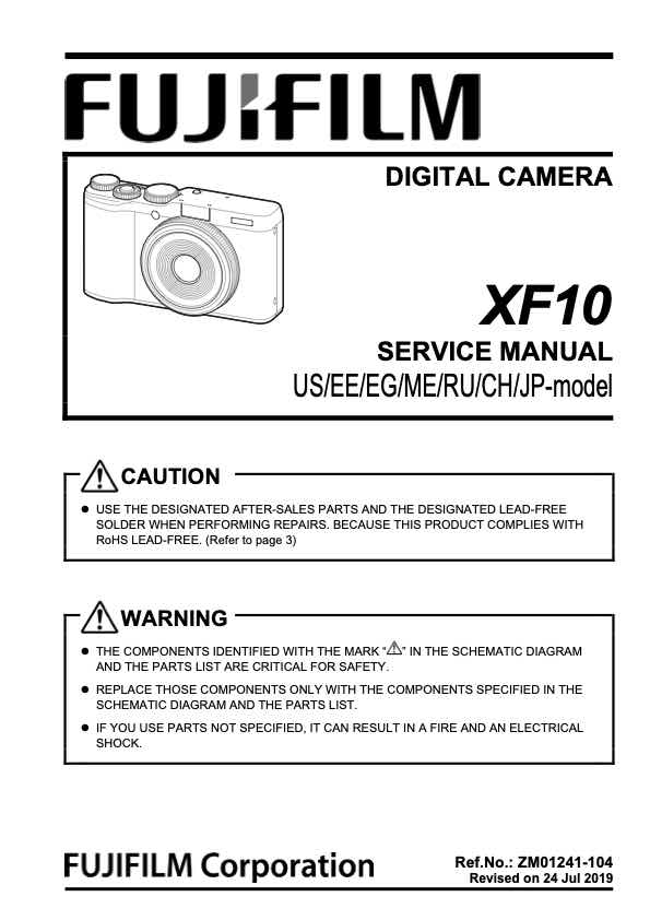 Fujifilm XF-10 technical manual preview