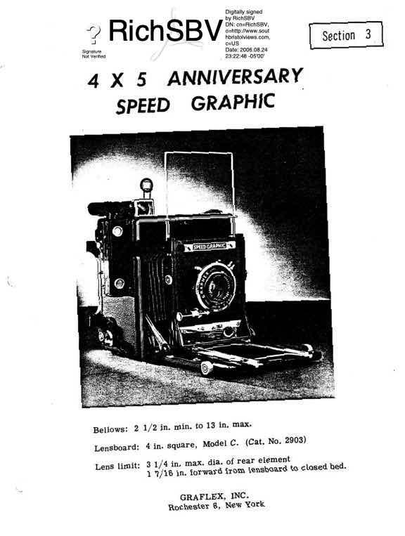 Graflex 4x5 technical manual preview