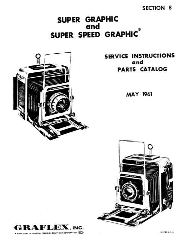 Graflex Super Graphic technical manual preview
