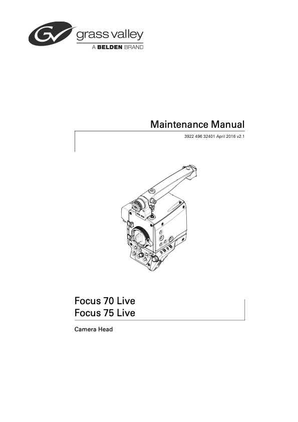 Grass Valley Focus 70-75 Live Camera technical manual preview