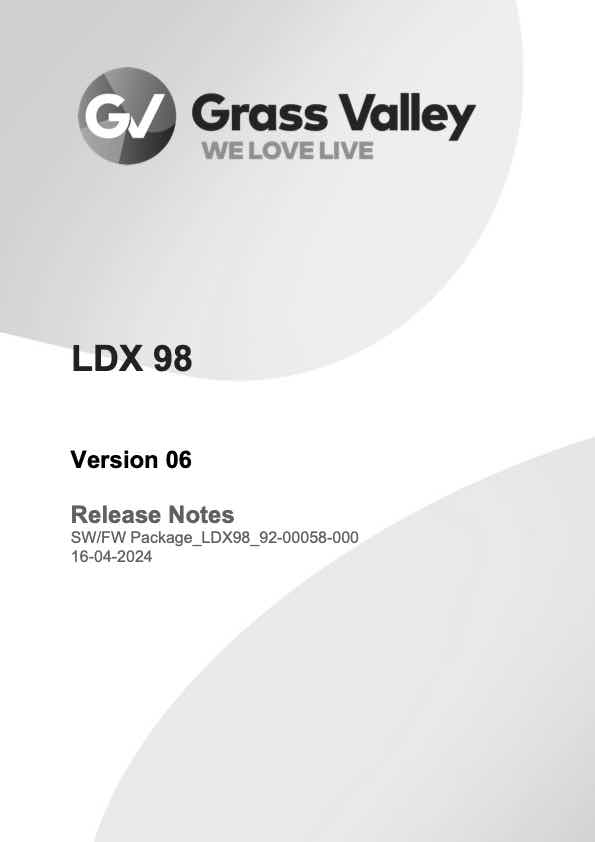 Grass Valley LDX C98 technical manual preview