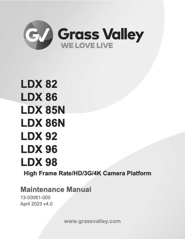 Grass Valley LDX C98 technical manual preview
