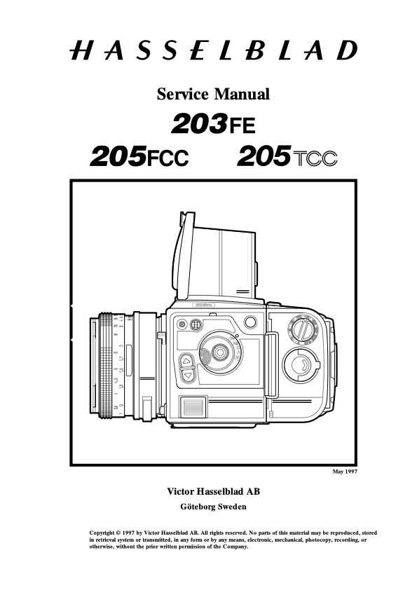 Hasselblad 203 technical manual preview