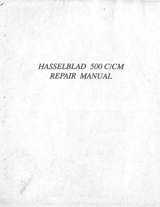 Hasselblad 500C technical manual preview