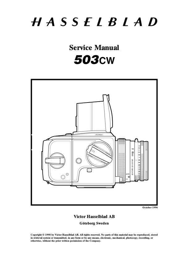 Hasselblad 503 technical manual preview