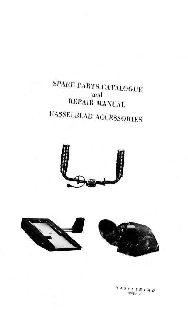Hasselblad Parts Catalog technical manual preview