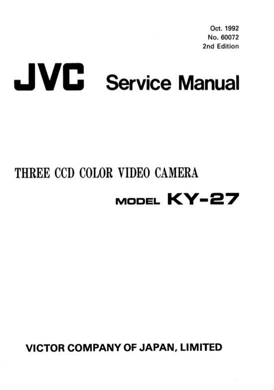 JVC KY-27 technical manual preview