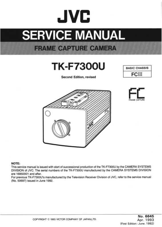 JVC TK-F7300U technical manual preview