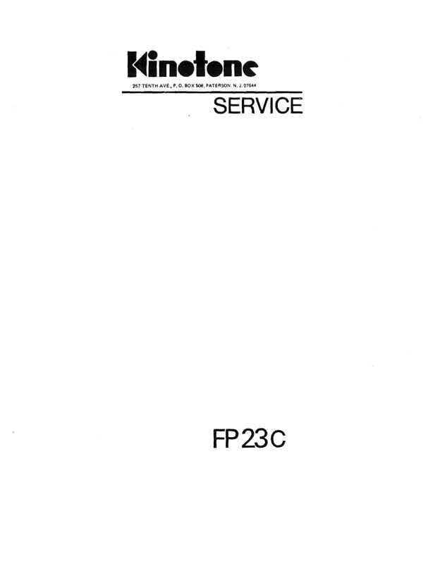Kinotone FP23 technical manual preview