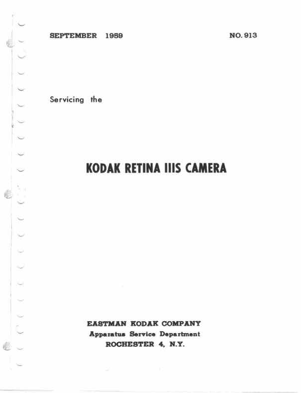 Kodak Retina technical manual preview
