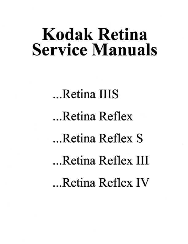 Kodak Retina technical manual preview