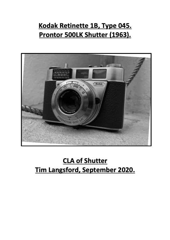 Kodak Retinette technical manual preview