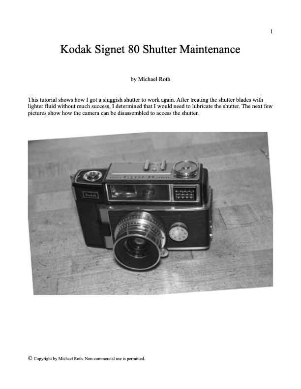 Kodak Signet technical manual preview