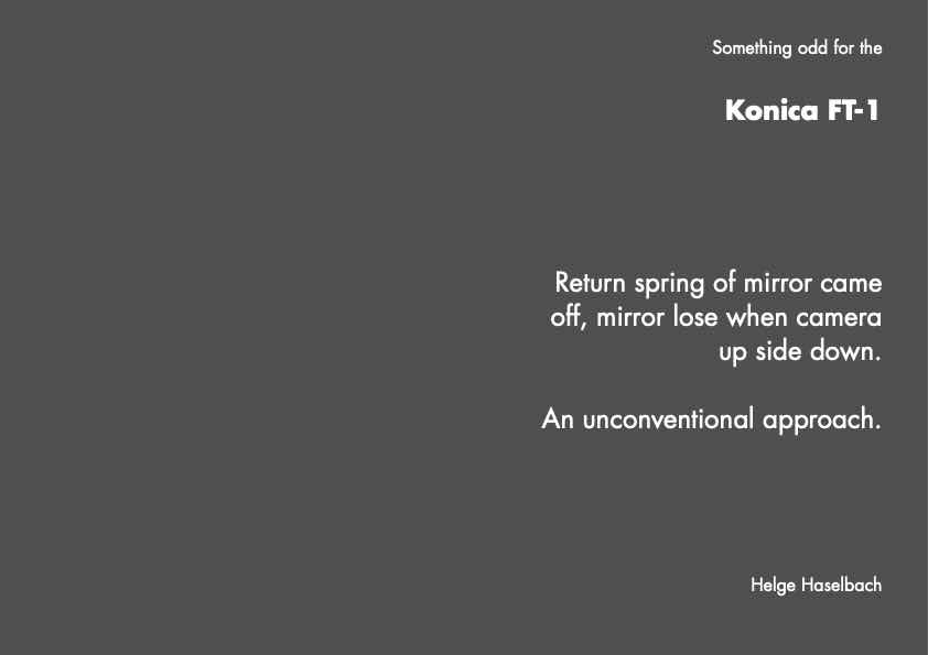 Konica FT-1 technical manual preview