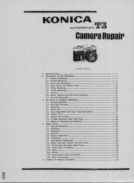 Konica T3 technical manual preview
