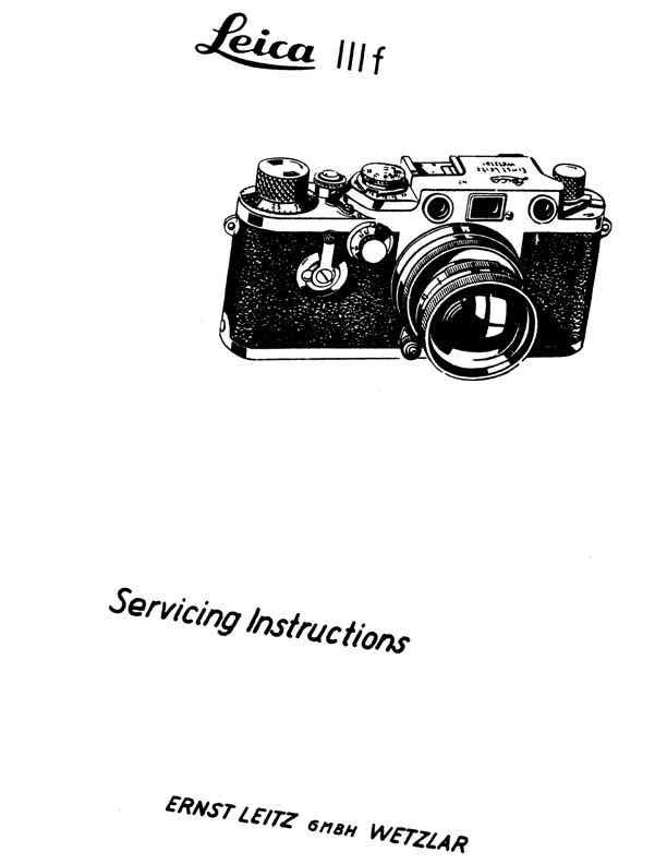 Leica III F technical manual preview