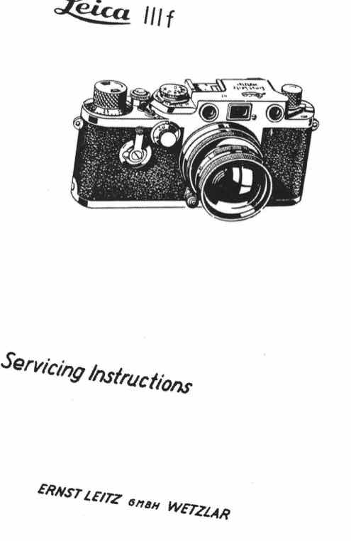 Leica III F technical manual preview