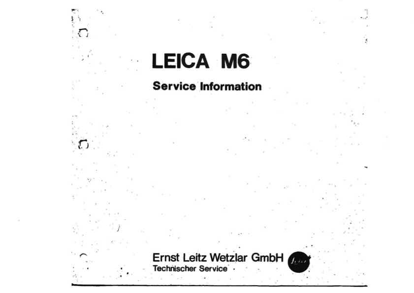 Leica M6 technical manual preview