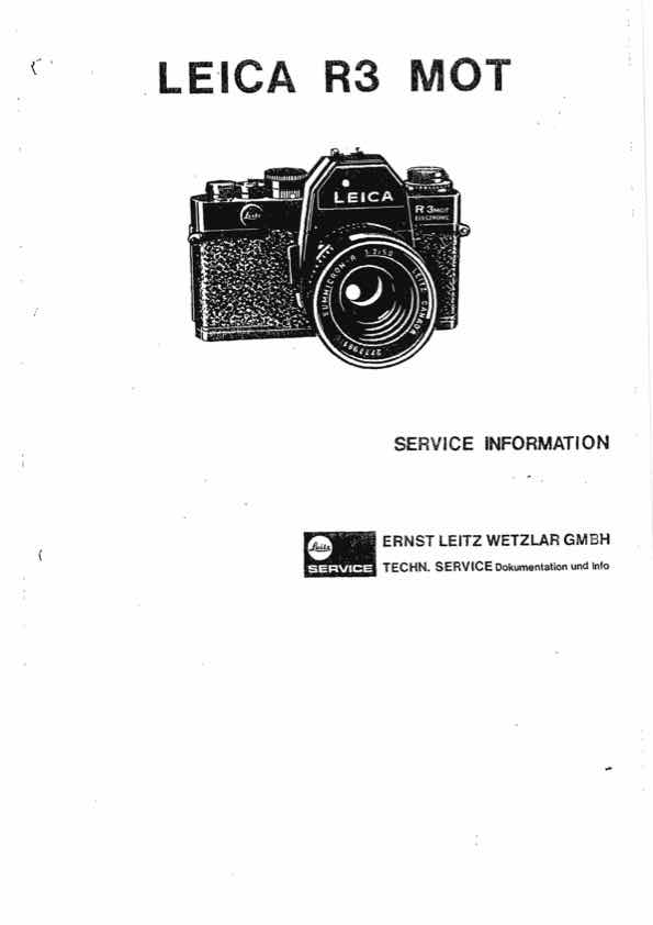 Leica R3 technical manual preview