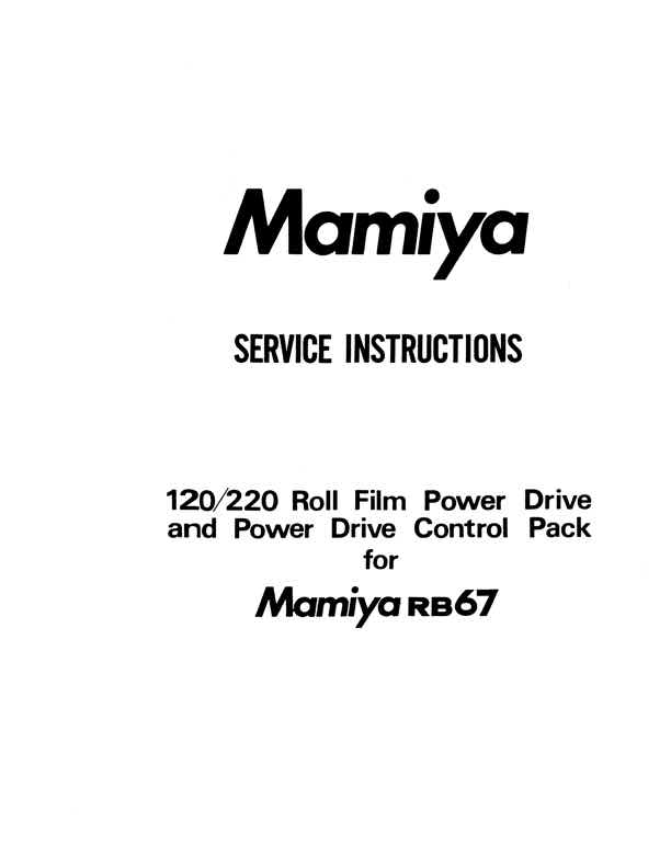 Mamiya 120 and 220 technical manual preview