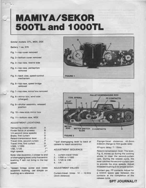 Mamiya 500 technical manual preview