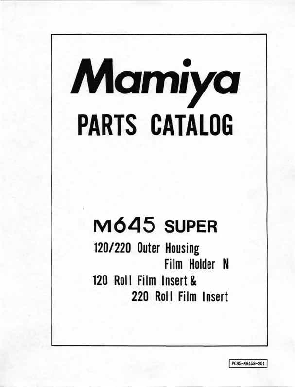 Mamiya 645 technical manual preview